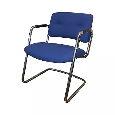 $500 • Buy Vintage Post Modern Steelcase Chrome Cantilever Chair Set (4)/ 20x23x30.5 / 1987