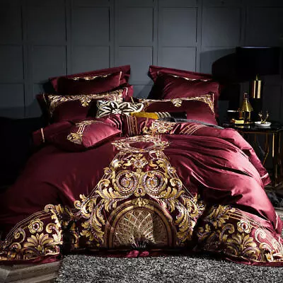 £255.48 • Buy King Queen Size Luxury Egyptian Cotton Duvet Cover Set Pillow Bedding Set Grey