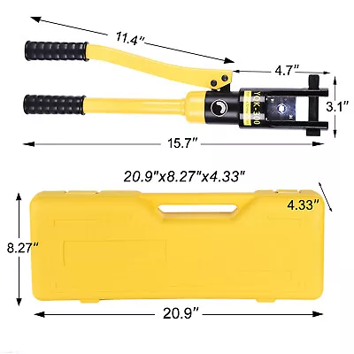 16 Ton 11 Dies Hydraulic Wire Crimper Crimping Tool Battery Cable Lug Terminal • $62.99