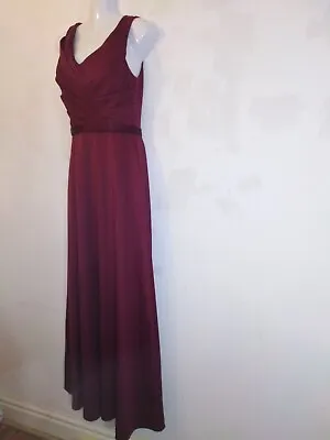 Richards Designs Elegent Wine Sleeveless Ball Gown Long Maxi Prom Dress Size 8 • £34.99