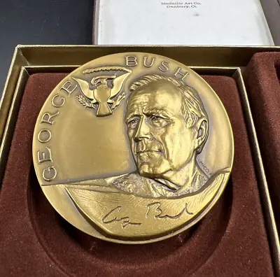 Medallic Art Co 1989 George H.W. Bush Inaugural Bronze Medal In Original Box • $34.99