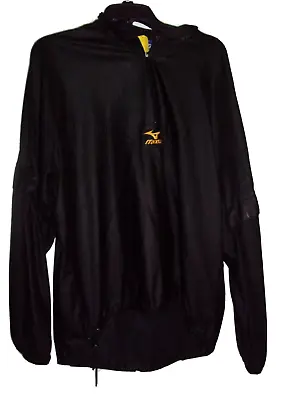 Mizuno Rain Jacket Adult 42-44M Black Outdoor Windbreaker  Sports Golf Mens • $10.99