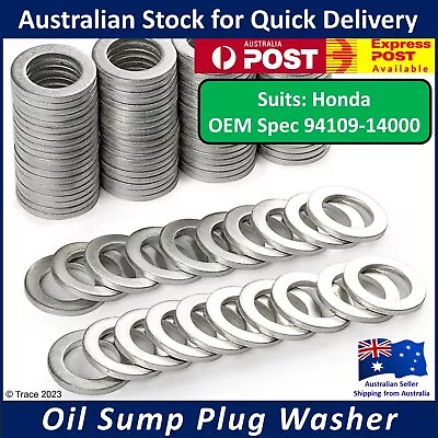 Aluminum 14mm Sump Plug Oil Drain Bolt Washer Gasket - Cars Bikes (fits: Honda) • $4.95