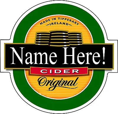 6 X6  Personalised Cider Label Cake Topper ICING • £3.25