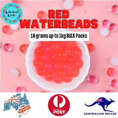 $2.75 • Buy Red Water Beads, Orbeez, Water Crystals, Water Pearls, Deco- 10grams- 1kg BULK