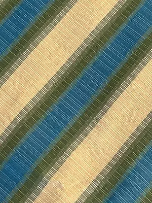 Sunbrella® Outdoor Striped Fabric 2 Yd. Upholstery 54 In Dupione Blue Green Sand • $41.99