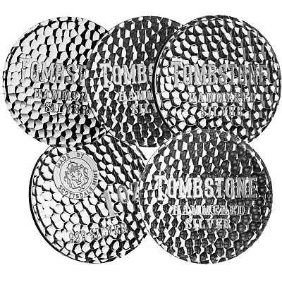 5 X 1 Oz Tombstone Silver Bullion Rounds .999 Fine Silver Rounds #A639 • $172.22