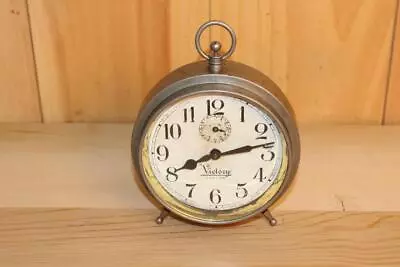 Antique Victory 8 Day Peg Leg Alarm Clock For Parts Or Restoration • $65