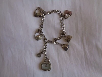 Citizen Eco-Drive Ladies Swarovski Crystal Handbag Charm Bracelet Watch • £19.99