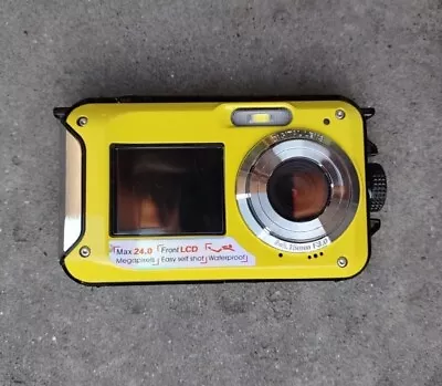 Underwater/Waterproof Digital Camera FHD 2.7K 48 MP Selfie Dual Screen Yellow • $29.99