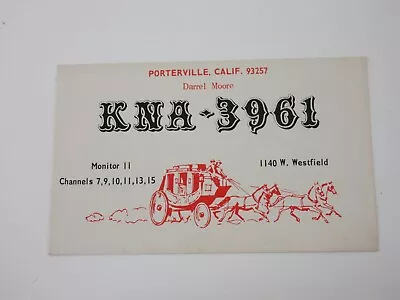 Vintage Amateur Ham Radio QSL Postcard Card - Porterville CA - Stagecoach  • $9.45