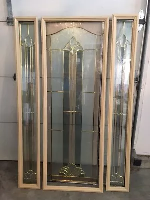 Glass Inserts Entry Door (24 X6 ) Sidelights (9 X66 ) Paint/stain Ready Frames • $500