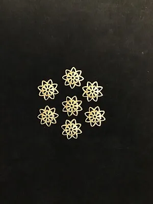 10 Gold MINIATURE Filagree Christmas Tree Ornaments Dollhouse Or ANY Mini Tree • $8.99