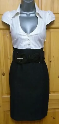 £28 • Buy Stunning Bay Trading Belted Jane Norman Style Office Party Pencil Dress 10(8)