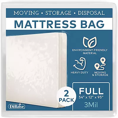 Mattress Storage Bag - 2Pk Full Size Thick Plastic Moving Cover Transport Disp • $25.65