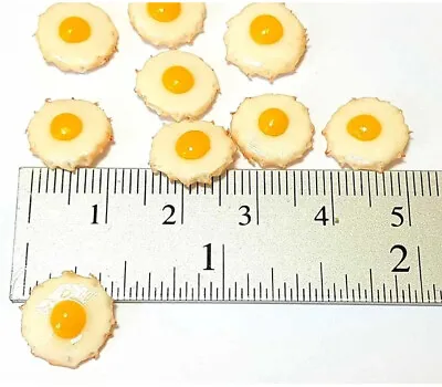 Barbi Dollhouse Miniature Food Mini Fried Eggs Crispy Breakfast Tiny Lot 👻🧲6pc • $9.97