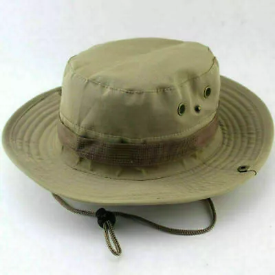 Camo Sun Hat Bucket Cargo Safari Bush Army Boonie Summer Fishing Hats Cap Men • £4.46