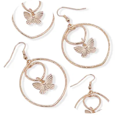 925 SilverGold Stud Hoop Earrings Romantic Women Cubic Zirconia Jewelry Gifts • £2.59