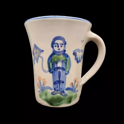 Vintage M.A. Hadley Pottery Large Coffee Mug - Boy Flying Kite The End  Motif • $34.90