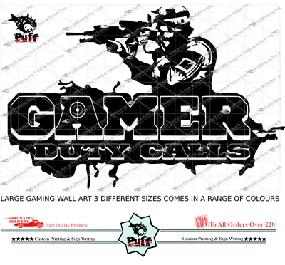 Gaming Wall Art LARGE Stickers Call Of Duty Vinyl Ps4 Ps5 Xbox Home Bedroom Den  • £13.99