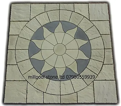 3M X 3M SUN CIRCLE SQ OFF PATIO PAVING SLAB GARDEN  (DELIVERY EXCEPTIONS) • £298