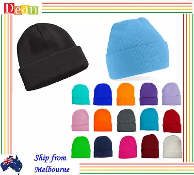 Winter Knitted Hat Men Women Warm Thick Beanie Fleece Ski Cap Outdoor Thermal AU • $6.95