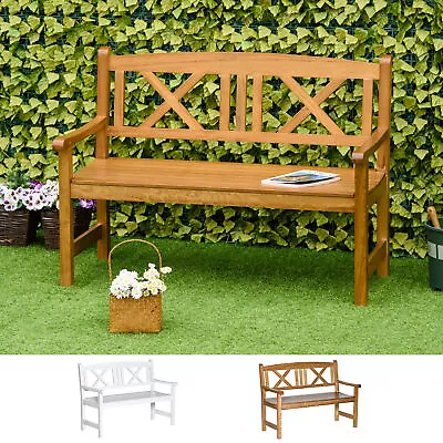 4' Outdoor Retro Wooden 2-Seater Patio Bench Backyard Deck Lawn • $164.99
