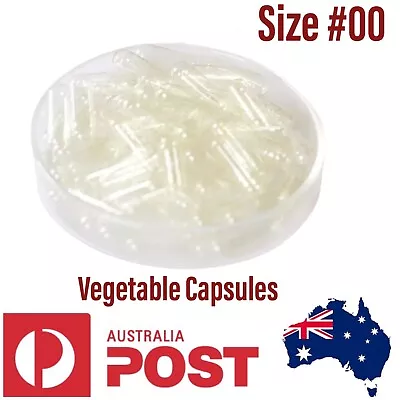 Empty Vegetable Capsules Vitamins X 100 Size #00 GMP Certified Halal Kosher Aus • $9.50