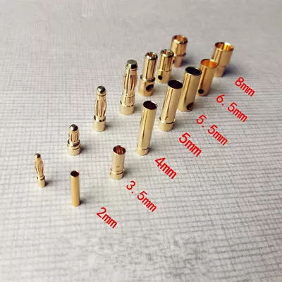 10pcs RC Model Battery Male/Female Banana Bullet Connector 2/3/3.5/4/5/5.5/6/8mm • $4.55