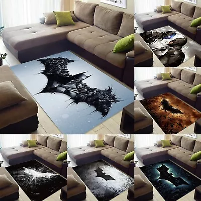 Batman Flannel Area Rug Anti-slip Bedroom Living Room Floor Mats Carpets Decor • $19.94
