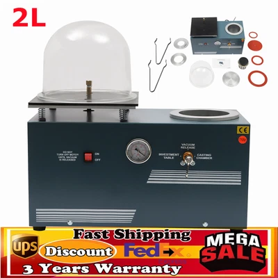 $639 • Buy Jewelry Vacuum Waxing Casting Combination Investing Machine Invest Caster 2L US