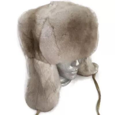 NEW GENUINE CHINCHILLA FUR MEN HAT ALL SIZES CARAMEL COLOR BEIGE Russian Trapper • $1161.72