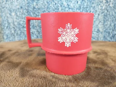 Vintage Tupperware Stackable Red Christmas Snowflake Coffee Cup Mug • $3.99