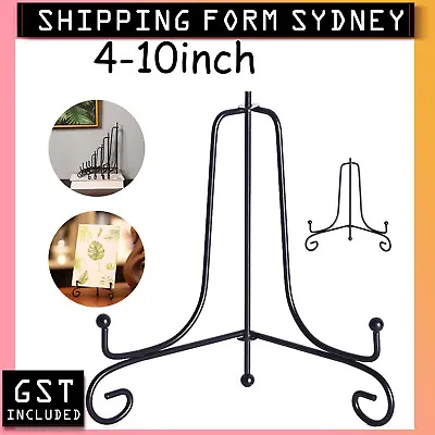 Plate Stands Iron Display Easel Photo Picture Bowl Dish Book Holder Frame Black • $5.55