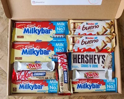 White Chocolate Hamper | Milkybar Kinder Present Letterbox Gift Box |  Treat Box • £11.99