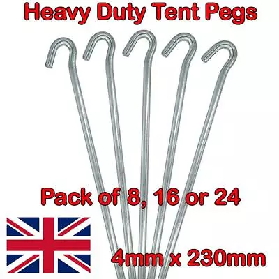 8/16/24 Heavy Duty Galvanised Steel Tent Pegs Metal Camping Ground Sheet • £2.99