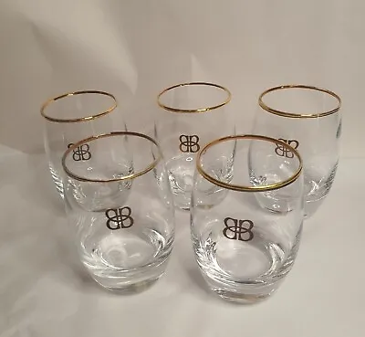 Baileys Irish Cream Liqueur / Cocktail Gold -  Rimmed Glasses / Tumblers X 5. • $55