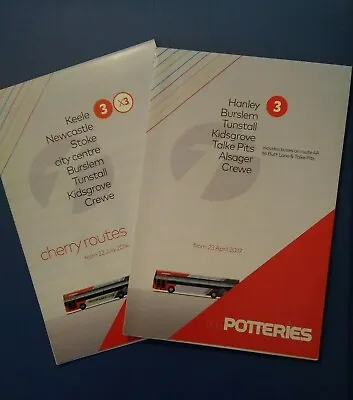 £3 • Buy Bus Timetable First Potteries Cherry Routes 3 X3 2014 & 2017 Two Timetables