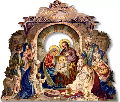 Nativity Scene Birth Of Jesus Christ Sticker Self Adhesive Vinyl Sticker • £3.99