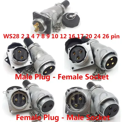 WEIPU WS28 2-26Pin Panel Mount CNC Power Connector Aviation Connector Plug • $11.05
