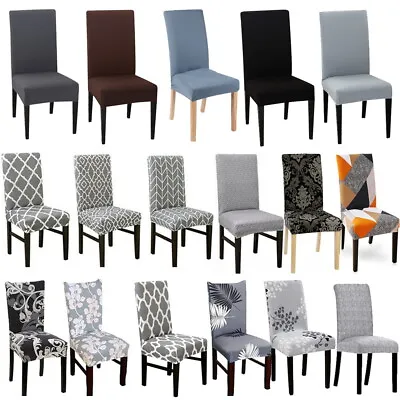 £4.72 • Buy Dining Chair Seat Covers Banquet Home Protective Stretch Removable Slip Cover UK