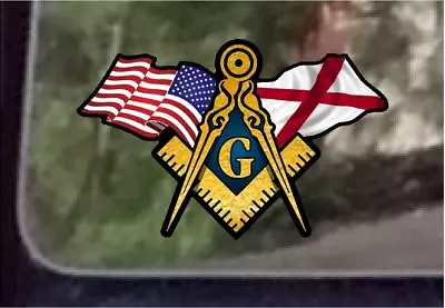 ProSticker 036 (One) 3  X 5  American Alabama Flags Masonic Decal Sticker USA • $7.95