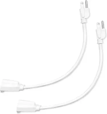 3 Ft Short Extension Cord 3 Prong 2 Pack 16/3 SJTW Small Extension Cord White • $17.22