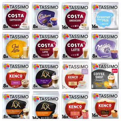 TASSIMO T-DISCS COFFEE PODS - BUY 3+ PACKS & GET FREE UK POST! Latte Cadbury  • $9.69