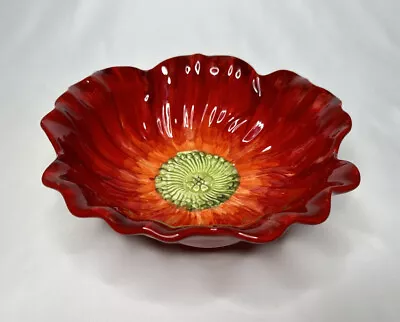 Flowing Poppies By Maxcera Flower Shaped Vegetable Bowl 9-3/4” • $22.99