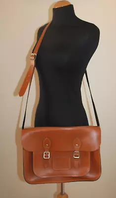 £0.99 • Buy THE LEATHER SATCHEL COMPANY Gorgeous Large Tan Leather Messenger Satchel Bag