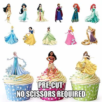 £5.75 • Buy PRECUT The Disney Girls Princess 14 Cup Cake Toppers Birthday Cake Decorations