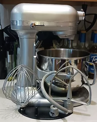 Kitchenaid 7qt Pro-Line Mixer EUC Frosted Pearl Silver W/New Bowl And Tools • $599