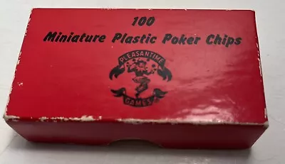 Vintage Pleasantime Games Miniature Interlocking 100  Plastic Poker Chips 7/8  • $11.95