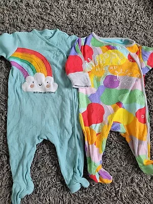 £2.99 • Buy Next Sleepsuits 0-3 Months Unisex Bright Colourful Prints
